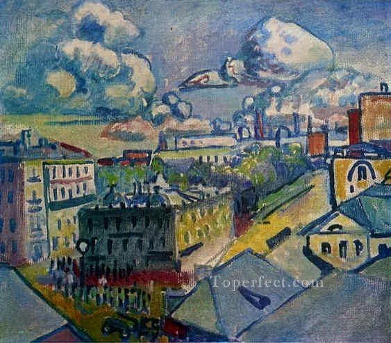 Moscow Zubovskaya Square Study Wassily Kandinsky Oil Paintings